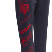 Pantaloni sport Adidas cu motive de baschet pentru băieți, albastru închis Adidas 193041 4