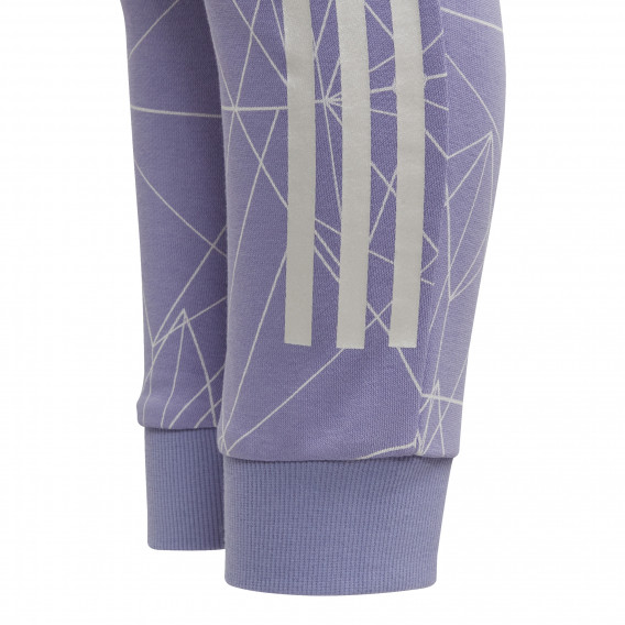 Pantaloni sport cu un imprimeu din filmul Frozen Kingdom pentru fete, violet Adidas 193070 3