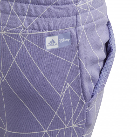 Pantaloni sport cu un imprimeu din filmul Frozen Kingdom pentru fete, violet Adidas 193072 5