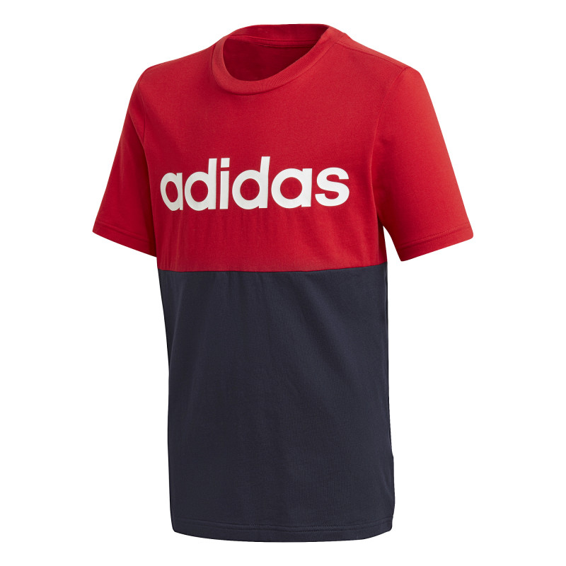 Tricou Adidas din bumbac cu inscripția marcii, roșu și albastru închis pentru băieți  193106