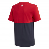 Tricou Adidas din bumbac cu inscripția marcii, roșu și albastru închis pentru băieți Adidas 193107 2
