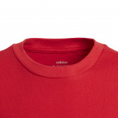 Tricou Adidas din bumbac cu inscripția marcii, roșu și albastru închis pentru băieți Adidas 193108 3