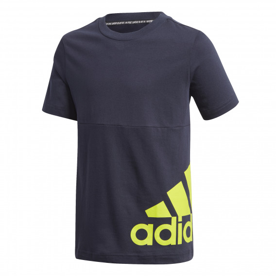 Tricou din bumbac cu logo-ul mărcii pentru băieți, albastru închis Adidas 193116 