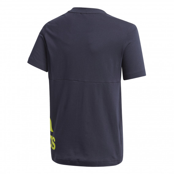 Tricou din bumbac cu logo-ul mărcii pentru băieți, albastru închis Adidas 193117 2