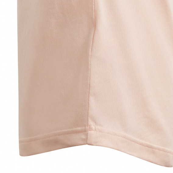Tricou din bumbac cu sigla mărcii, roz deschis pentru fete Adidas 193123 3