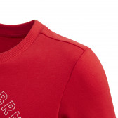 Hanorac roșu cu inscripție și siglă de marcă pentru fete  Adidas 193129 4