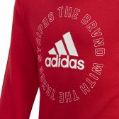 Hanorac roșu cu inscripție și siglă de marcă pentru fete  Adidas 193130 5