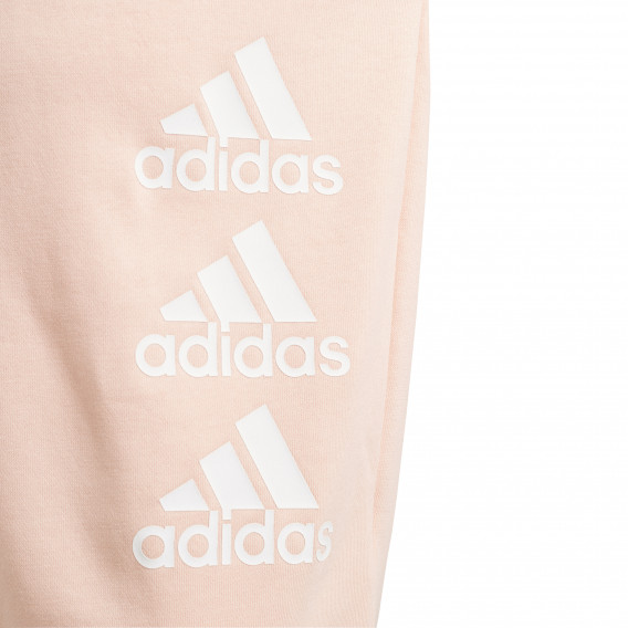 Hanorac cu sigla mărcii, roz deschis pentru fete Adidas 193198 3