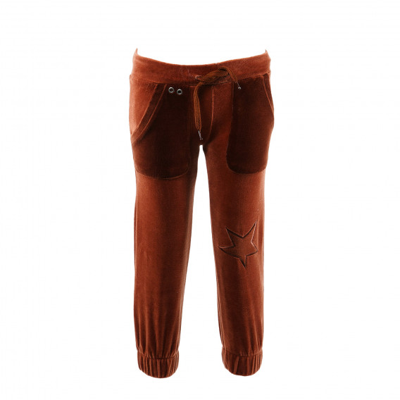 Pantaloni de pluș pentru fete, maro COSY REBELS 19390 