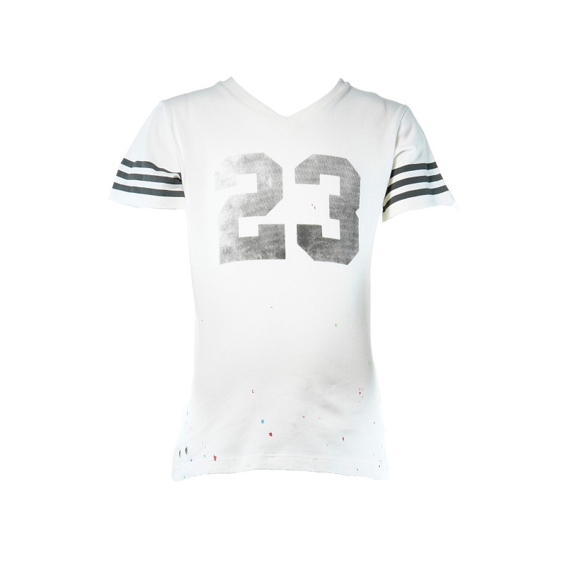 Tricou de bumbac pentru băieți cu imprimeu numărul 23, alb  19411