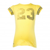 Tricou de bumbac pentru băieți, cu imprimeu numărul 23, galben COSY REBELS 19414 