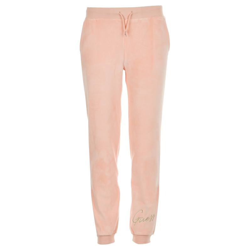 Pantaloni cu inscripție argintie a mărcii pentru fete, roz  194223