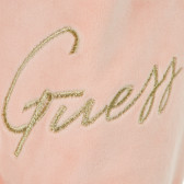 Pantaloni cu inscripție argintie a mărcii pentru fete, roz Guess 194225 3