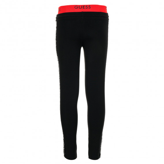 Pantaloni cu talie roșie elastică pentru fete, negri Guess 194253 3