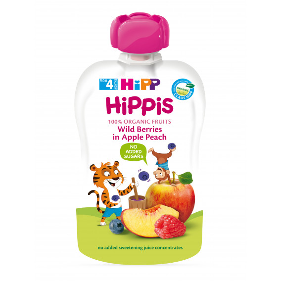 Piure organic de mere și piersici cu fructe de pădure, 3-5 luni, 100 g Hipp Piure organic de mere și piersici cu fructe de pădure, 3-5 luni, 100 g Hipp 19603
