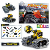 Constructor - mini tractor Hi Tech LED, 108 piese Lisciani 196088 3