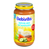 Piure de orez cu legume și carne de vițel Bebivita 19650 