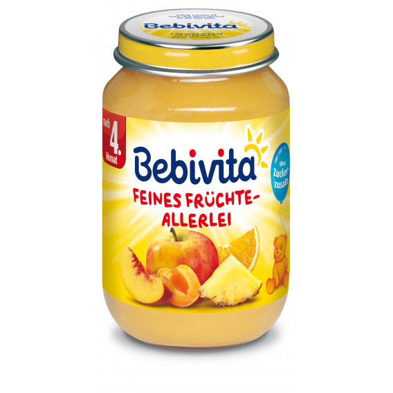 Piure mixt de fructe, 3-5 luni, borcan 190 g. Bebivita 19653 