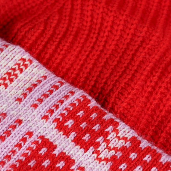 Fes tricotat pentru fete roșu și alb Benetton 199322 2