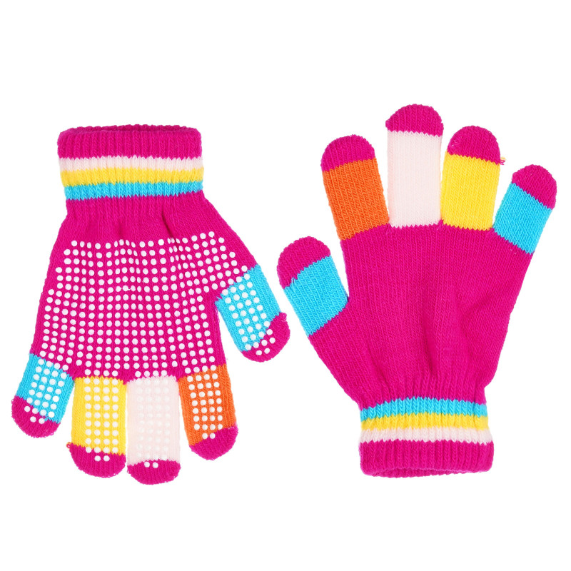 Mănuși roz cu aplicații, pentru fete  199447
