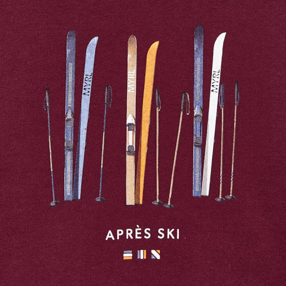 Hanorac din bumbac cu imprimeu de schi pentru băieți, roșu închis Mayoral 200321 3