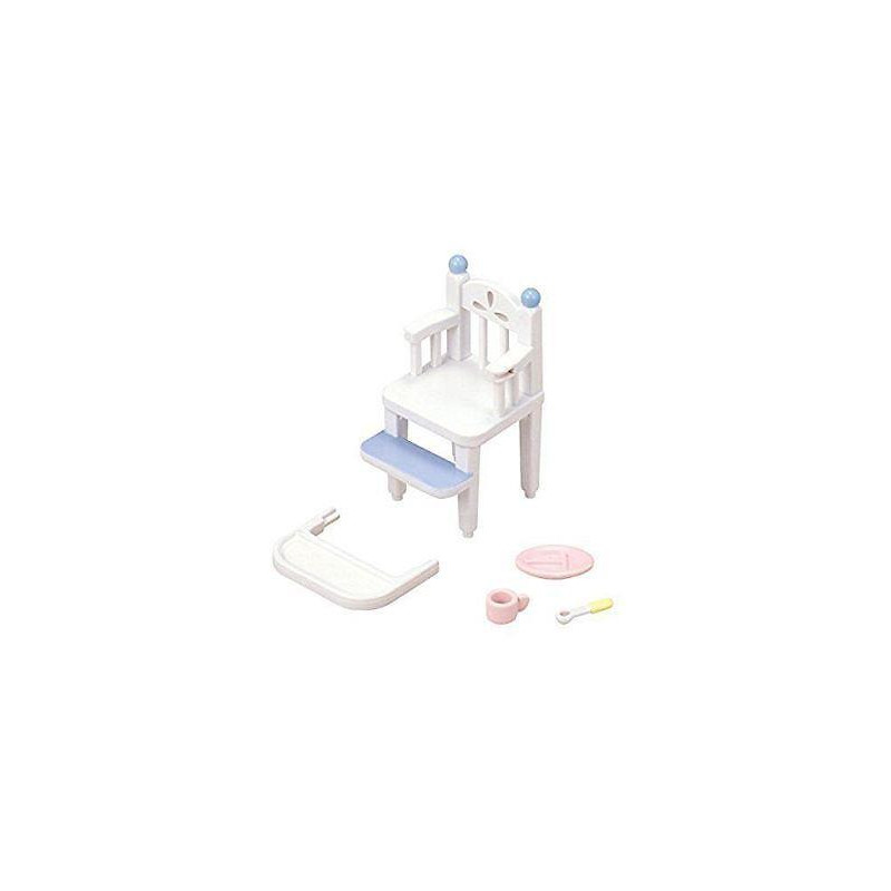 Figurină de joacă pentru mobilier Sylvanian Families - Scaun înalt pentru bebeluș, alb (4 părți)  200982