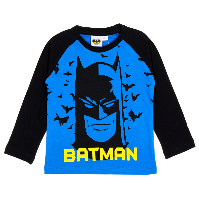 Bluză din bumbac cu mâneci lungi și imprimeu Batman pentru băieți, albastru  201525