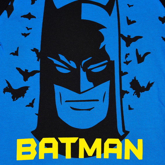 Bluză din bumbac cu mâneci lungi și imprimeu Batman pentru băieți, albastru Cool club 201526 2