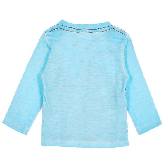 Bluză albastră din bumbac cu mâneci lungi, și imprimeu pentru băieți Boboli 201540 4