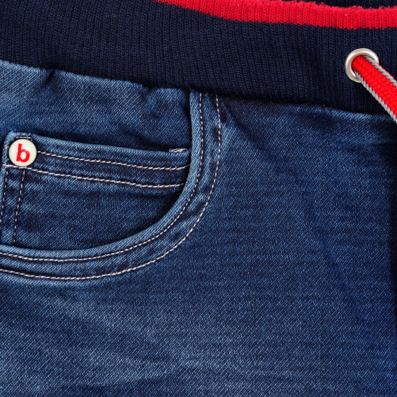 Pantaloni denim cu talie elastică largă în albastru și roșu pentru băieți Boboli 201572 7