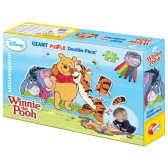 Puzzle pentru copii Winnie the Pooh și prietenii 2 în 1 cu markere colorate, 33 de piese Winnie the Pooh 201770 