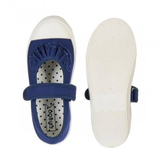 Pantofi din material textil, albastru cu volănașe Friboo 202295 3