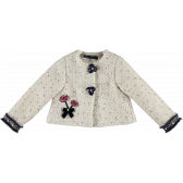 Palton de iarnă cu flori brodate pentru fete Picolla Speranza 20306 
