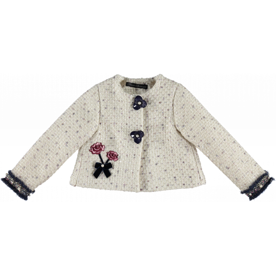 Palton de iarnă cu flori brodate pentru fete Picolla Speranza 20306 