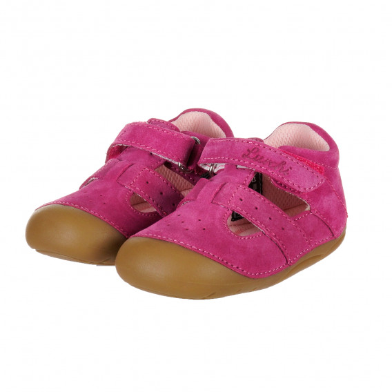 Sandale din piele de căprioară roz LURCHI 203385 
