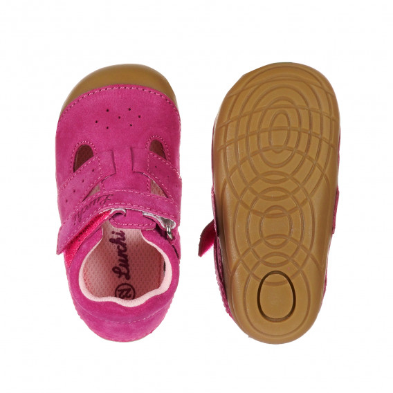 Sandale din piele de căprioară roz LURCHI 203387 3