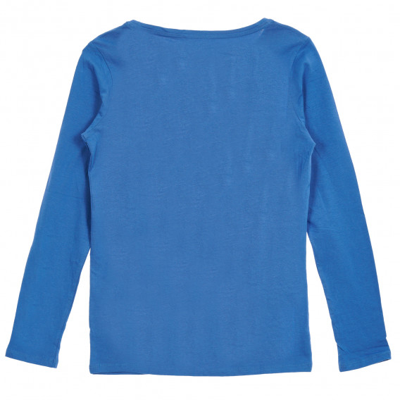 Bluză din bumbac cu mâneci lungi și imprimeu, albastră Cool club 203671 4