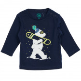 Bluză din bumbac cu imprimeu de urs polar pentru bebeluși, albastru Cool club 203764 