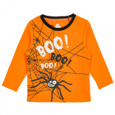 Bluză din bumbac cu mâneci lungi și imprimeu păianjen pentru băieți, portocaliu Cool club 203811 