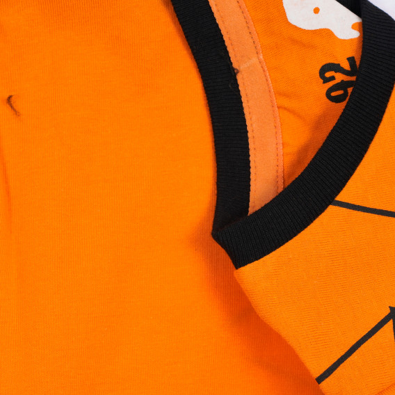 Bluză din bumbac cu mâneci lungi și imprimeu păianjen pentru băieți, portocaliu Cool club 203813 3
