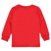 Bluză roșie cu mâneci lungi și motive de Crăciun pentru băiat Cool club 203870 4