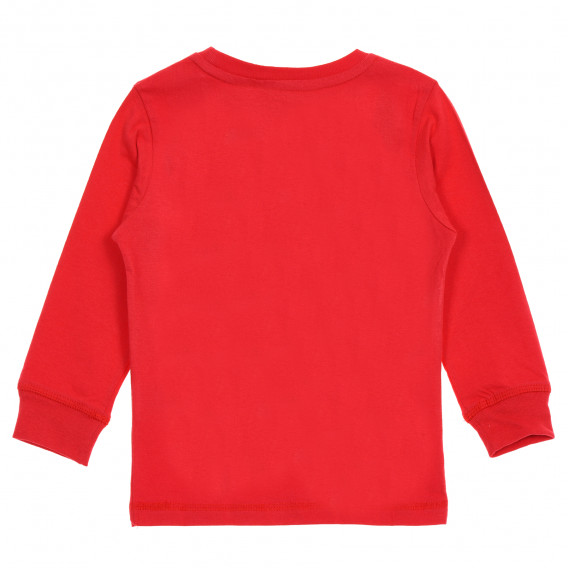 Bluză roșie cu mâneci lungi și motive de Crăciun pentru băiat Cool club 203870 4