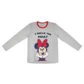Pijamale din bumbac gri și roșu cu imprimeu Minnie Mouse Minnie Mouse 203890 2