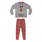 Pijamale din bumbac Mickey Mouse gri și roșu Mickey Mouse 203894 