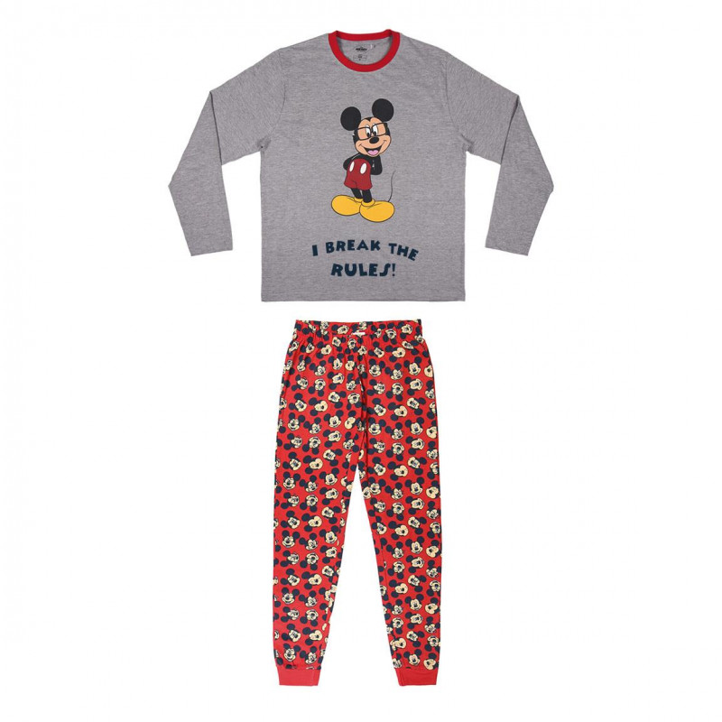 Pijamale din bumbac Mickey Mouse gri și roșu  203894