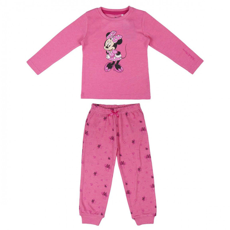 Pijamale din bumbac roz cu imprimeu Minnie Mouse  203899