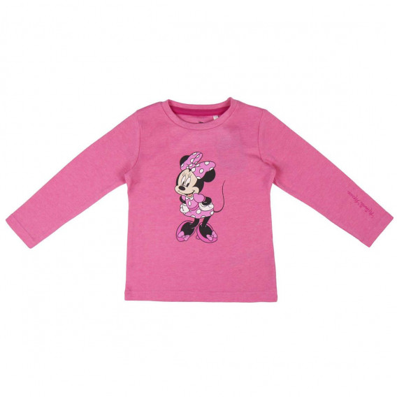 Pijamale din bumbac roz cu imprimeu Minnie Mouse Minnie Mouse 203900 2