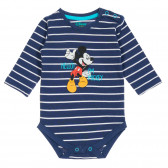 Body cu imprimeu Mickey Mouse pentru bebeluși, albastru Cool club 204151 