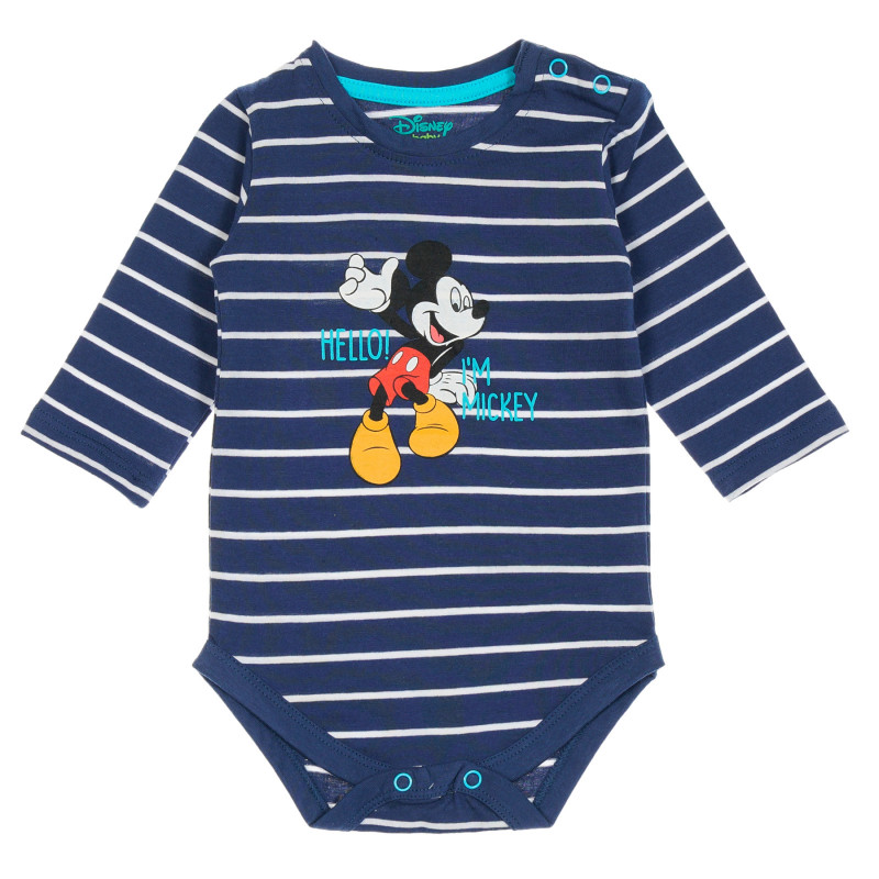 Body cu imprimeu Mickey Mouse pentru bebeluși, albastru  204151
