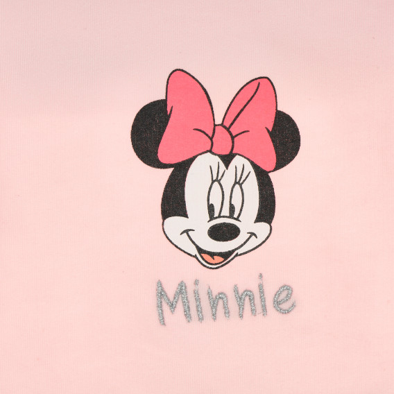 Rochie din bumbac cu imprimeu Minnie Mouse pentru bebeluși,  roz și negru Cool club 204206 2